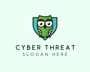 Malware - Owl Shield Bird logo design