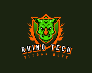 Rhinoceros Fire Shield logo design