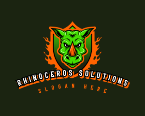 Rhinoceros Fire Shield logo design