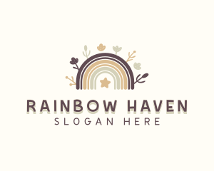 Prenatal Rainbow Boho logo design