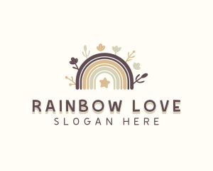 Prenatal Rainbow Boho logo design