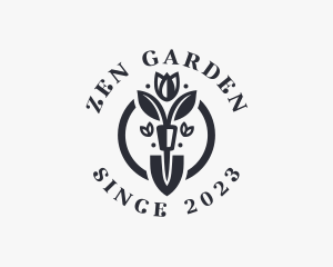 Floral Planting Shovel logo design