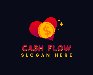 Heart Money Coin logo design