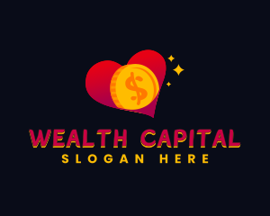 Heart Money Coin logo design