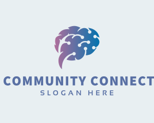 Brain Circuit Connection logo design