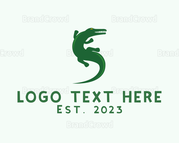Green Alligator Animal Logo