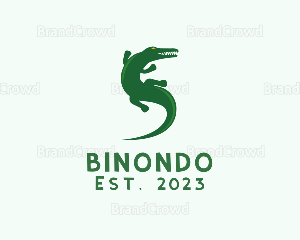 Green Alligator Animal Logo