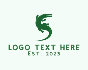 Zoo - Green Alligator Animal logo design