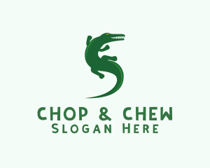 Green Alligator Animal  Logo