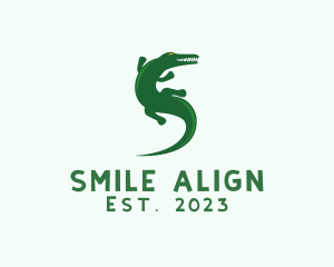 Green Alligator Animal  logo design