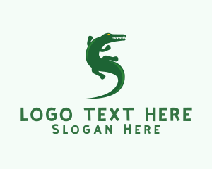 Green Alligator Animal  Logo