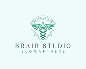 Elegant Health Caduceus logo design