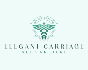 Elegant Health Caduceus logo design