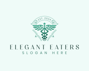 Elegant Health Caduceus logo design