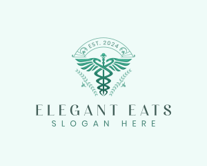 Elegant Health Caduceus logo design