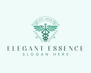 Elegant Health Caduceus logo design