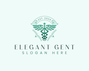 Elegant Health Caduceus logo design