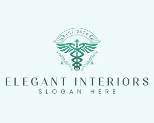 Elegant Health Caduceus logo design