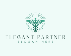 Elegant Health Caduceus logo design