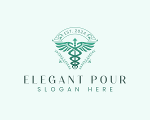 Elegant Health Caduceus logo design