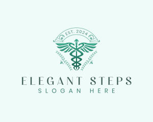 Elegant Health Caduceus logo design