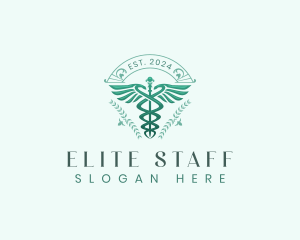 Elegant Health Caduceus logo design