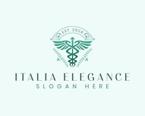 Elegant Health Caduceus logo design