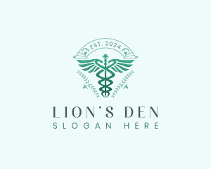 Elegant Health Caduceus logo design