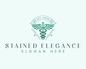 Elegant Health Caduceus logo design