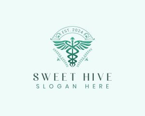 Elegant Health Caduceus logo design