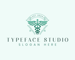 Elegant Health Caduceus logo design