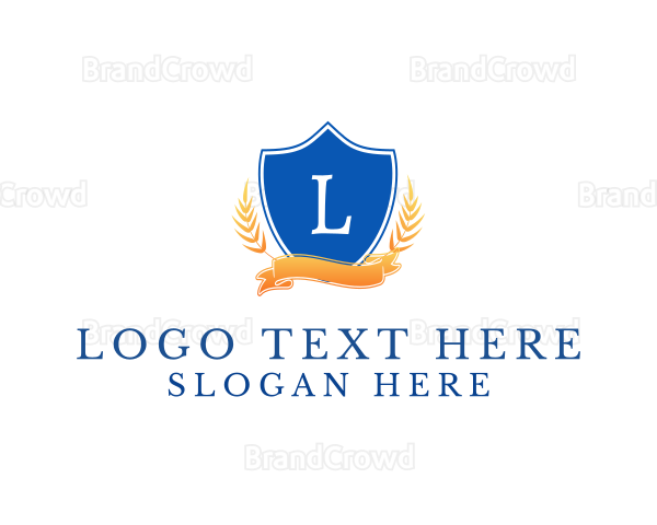 Shield Wreath Banner Logo