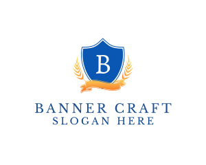 Shield Wreath Banner logo design