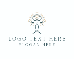 Wellness - Woman Tree Nature logo design