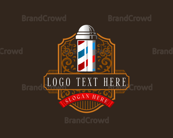 Barbershop Pole Grooming Logo