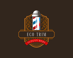 Barbershop Pole Grooming logo design