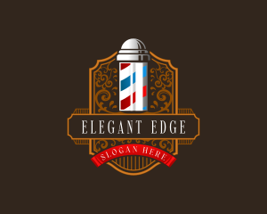 Sleek - Barbershop Pole Grooming logo design