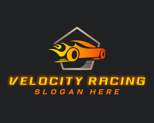 Flame Racing Car logo design