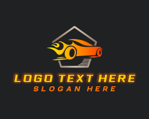 Garage - Flame Racing Car logo design