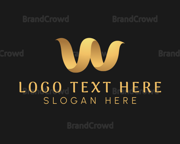 Gold Premium Letter W Logo