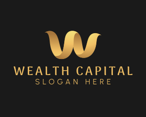 Gold Premium Letter W logo design