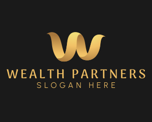 Gold Premium Letter W logo design