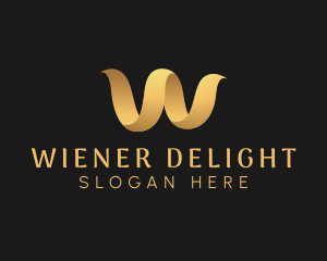 Gold Premium Letter W logo design