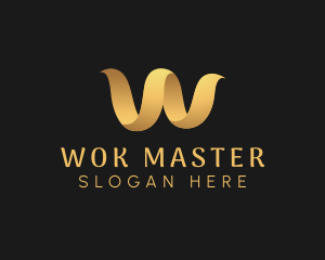 Gold Premium Letter W logo design