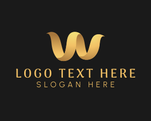 Gold Premium Letter W Logo