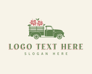 Flower - Pickup Truck Agriculture logo design