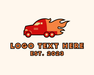 Fire Truck - Blazing Truck Transport logo design