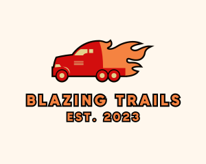 Blazing Truck Transport logo design