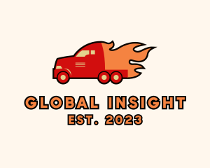 Flame - Blazing Truck Transport logo design