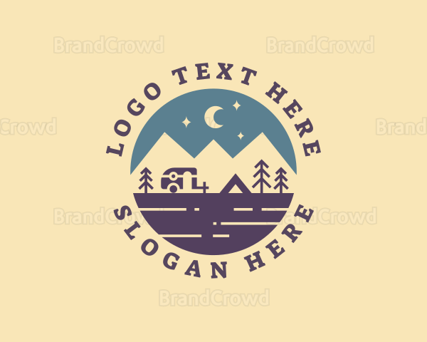 Outdoor Mountain Camping Logo